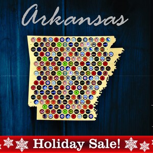 Arkansas Beer Cap Map AR - Beer Cap Holder Beer Cap Display Gift for Him Wedding Gift Fathers Day Birthday Unique Christmas Gift