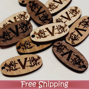 50 aangepaste hout Tags-1 "x. 5" single hole-laser gesneden & gegraveerd (T-0009)