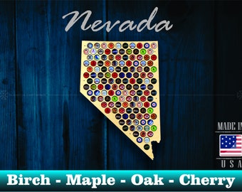 Nevada Beer Cap Map NV - Beer Cap Holder Beer Cap Display Gift for Him Wedding Gift Fathers Day Birthday Unique Christmas Gift