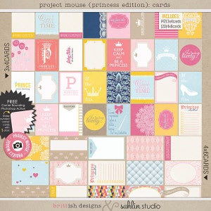 Project Mouse: Princess (Journal Cards) - Perfect for Project Life & Digital Scrapbooking Cinderella, Ariel