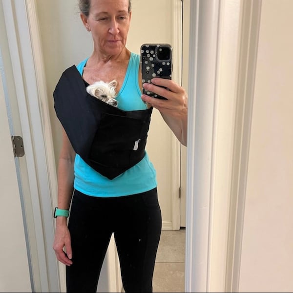 Dog Sling Soft Carrier | Carry Small Dog, Puppy, Cat, Kitten or Bunny | Front Crossbody Pet Pouch Sling | Small Carrier for Travel with Dogs