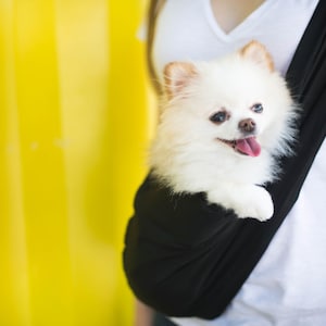 Dog Sling Soft Carrier | Carry Small Dog, Puppy, Cat, Kitten or Bunny | Front Crossbody Pet Pouch Sling | Small Carrier for Travel with Dogs