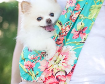 Dog Sling Soft Carrier | Carry Small Dog, Puppy, Cat, Kitten or Bunny | Front Crossbody Pet Pouch Sling | Small Carrier for Travel with Dogs