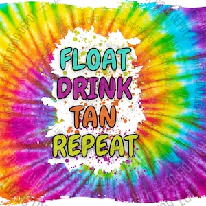 Float, Drink, Tan, Repeat 20 oz Sublimation Tumbler Download jpg