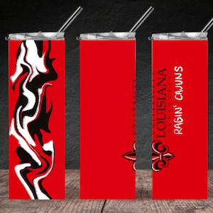 University of Louisiana, Lafayette 20 oz skinny tumbler sublimation download
