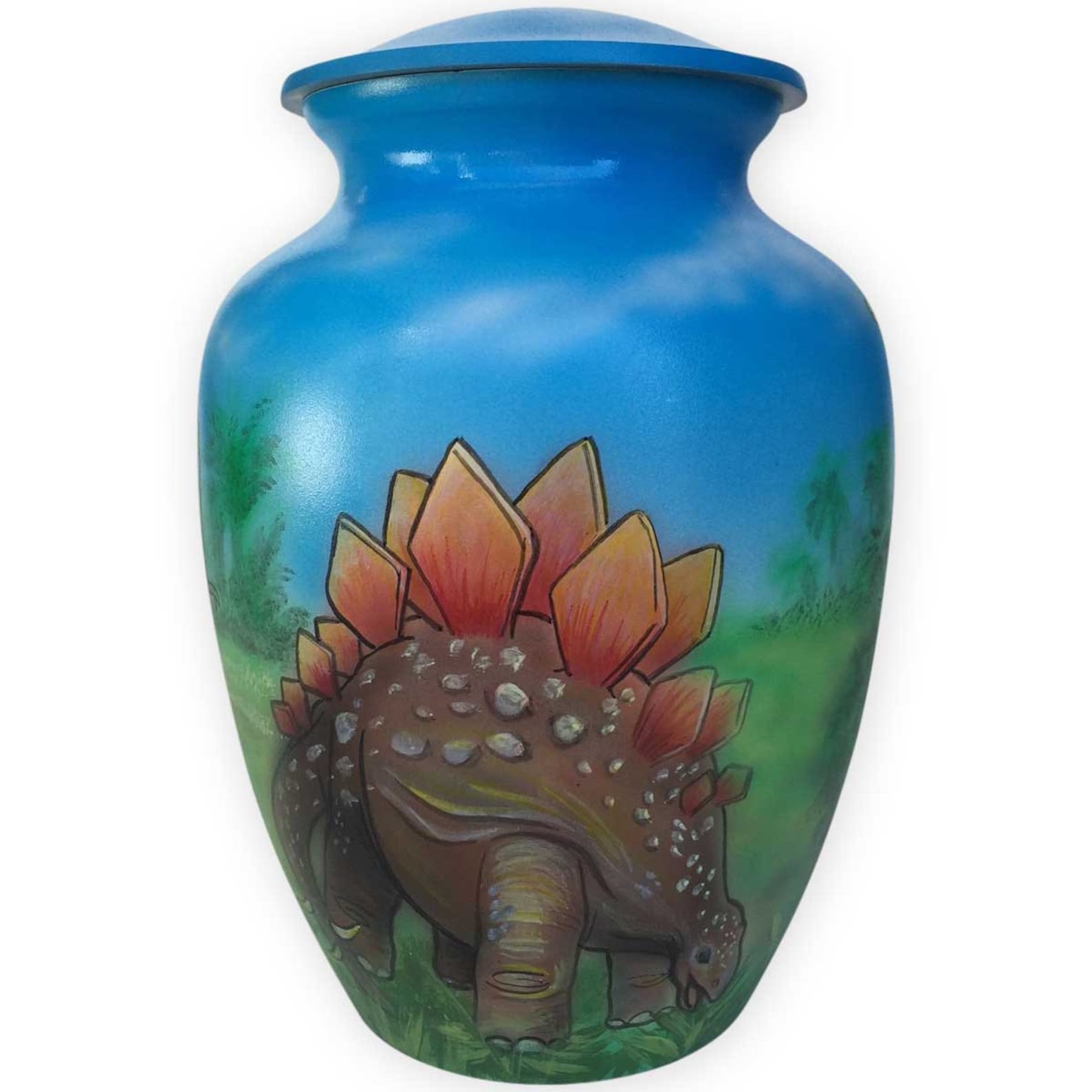 Dinosaur Urn, Jurassic Memorial, T-rex Urn, Hand Painted Child Urn