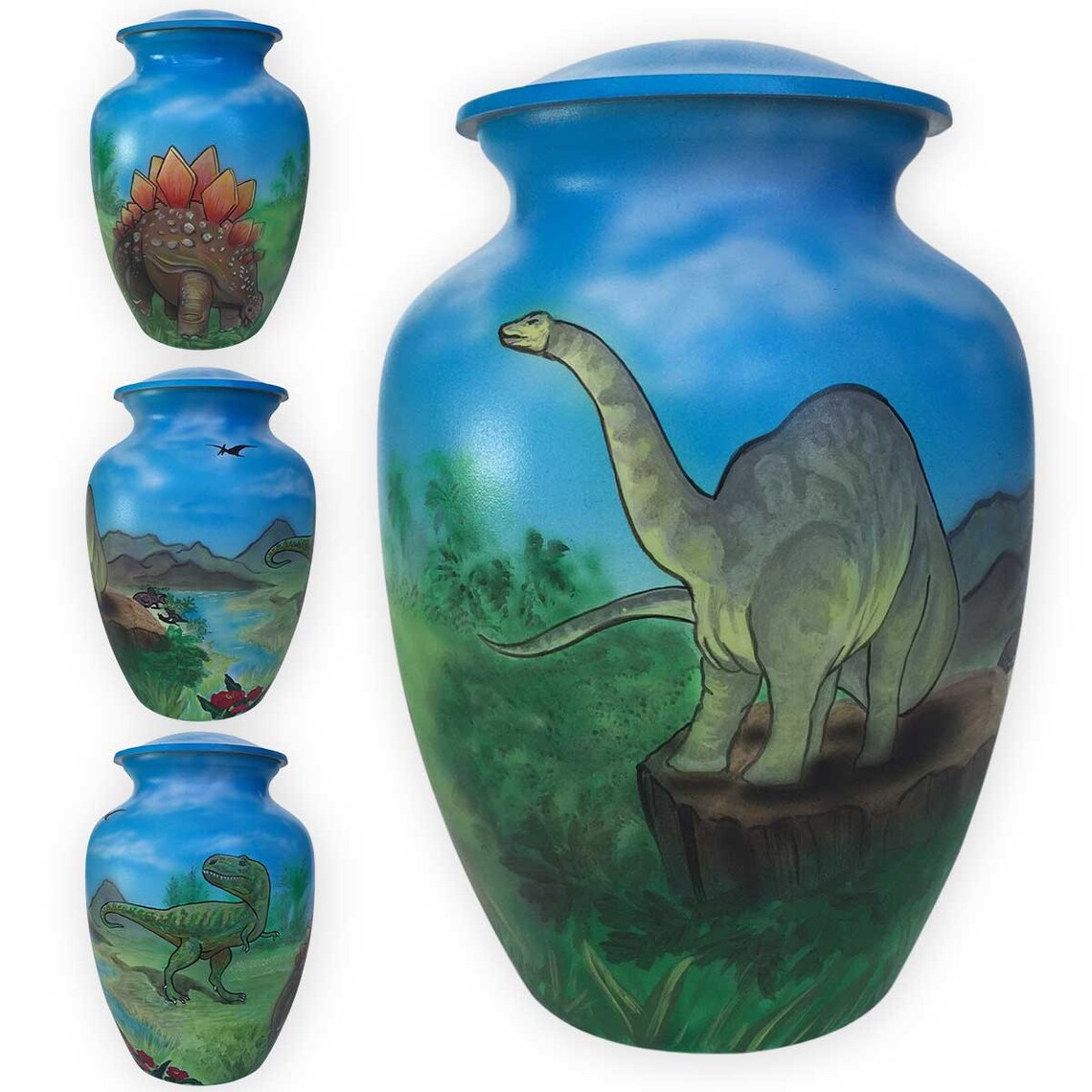 Dinosaur Urn Jurassic Memorial T-rex Urn Hand Painted Child - Etsy