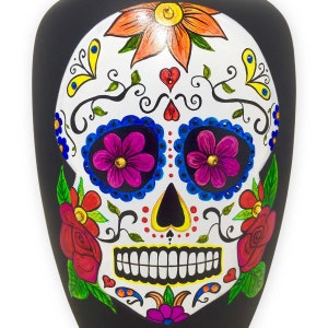 Skull Cremation Urn, Sugar Skull Cremation Urn, Hand Painted Urn ...