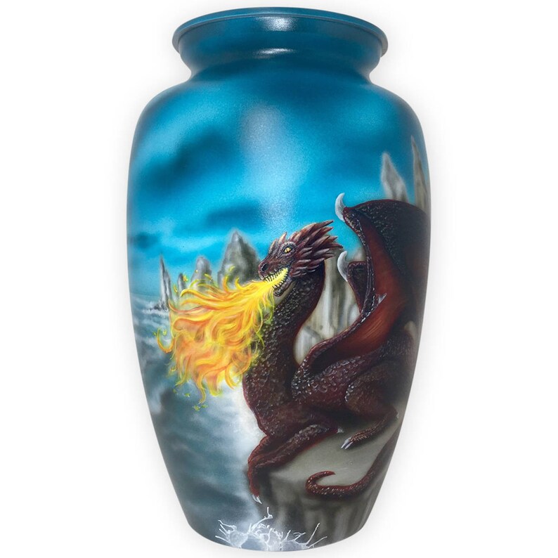 Black Dragon Cremation Urn Hand Painted Urn Unique Cremation Etsy Ireland