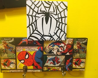 super hero decor -- kids wall rack - kids door sign - boys room decor - super hero signs - kids wall decor