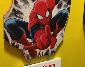 Spider man decor - spiderman - super hero decor - kids room decor boy - avengers - SUPER  hero signs - spiderman birthday - kids signs - kid