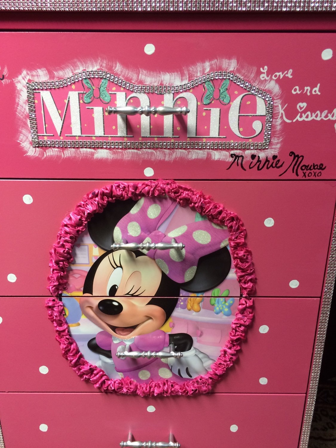 mini mouse dresser Miniature dollhouse furniture lot Mickey & Minnie Mouse Crib Dresser Accessories