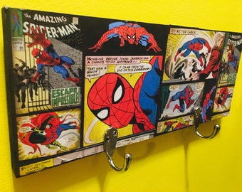 Super hero decor - super heros -boys room decor- super hero birthday - kids towel rack-  - kids room sign - boys room decor - kids towel hol