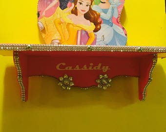 Princess decor - kids room shelves - kids room decor - princess signs  - cinderella   - girls room wall decor - princess shelfs - girls wall