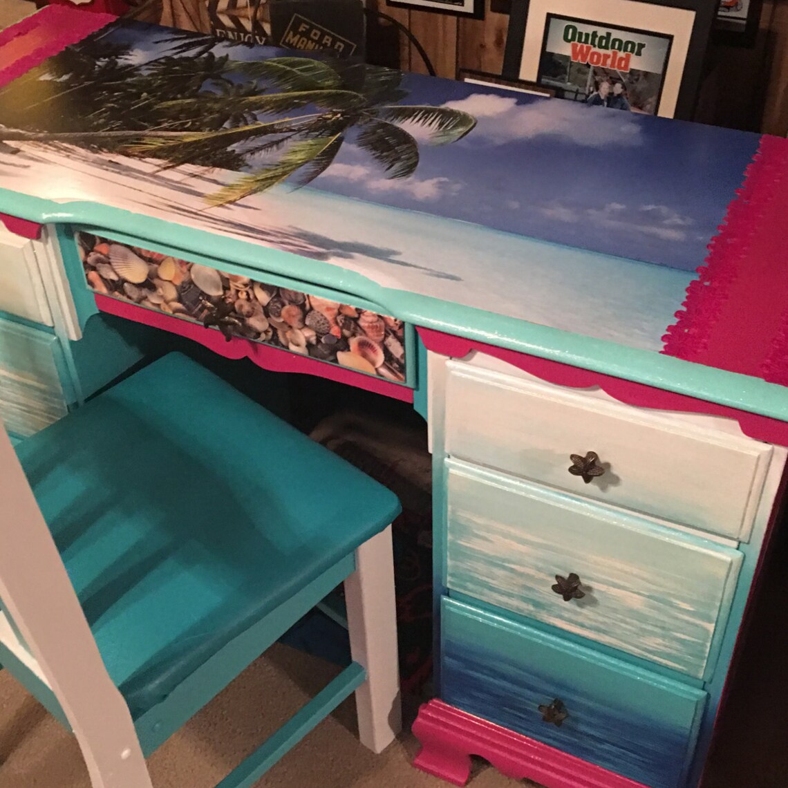 Beach Desk Desks for Bedrooms Kids Room Decor Girl Kids Etsy