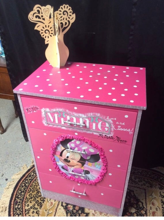 Minnie Mouse Room Decor Minnie Mouse Minnie Mouse Furniture Pink Dresser Girls Room Decor Minnie Birthday Kids Furniture Ki