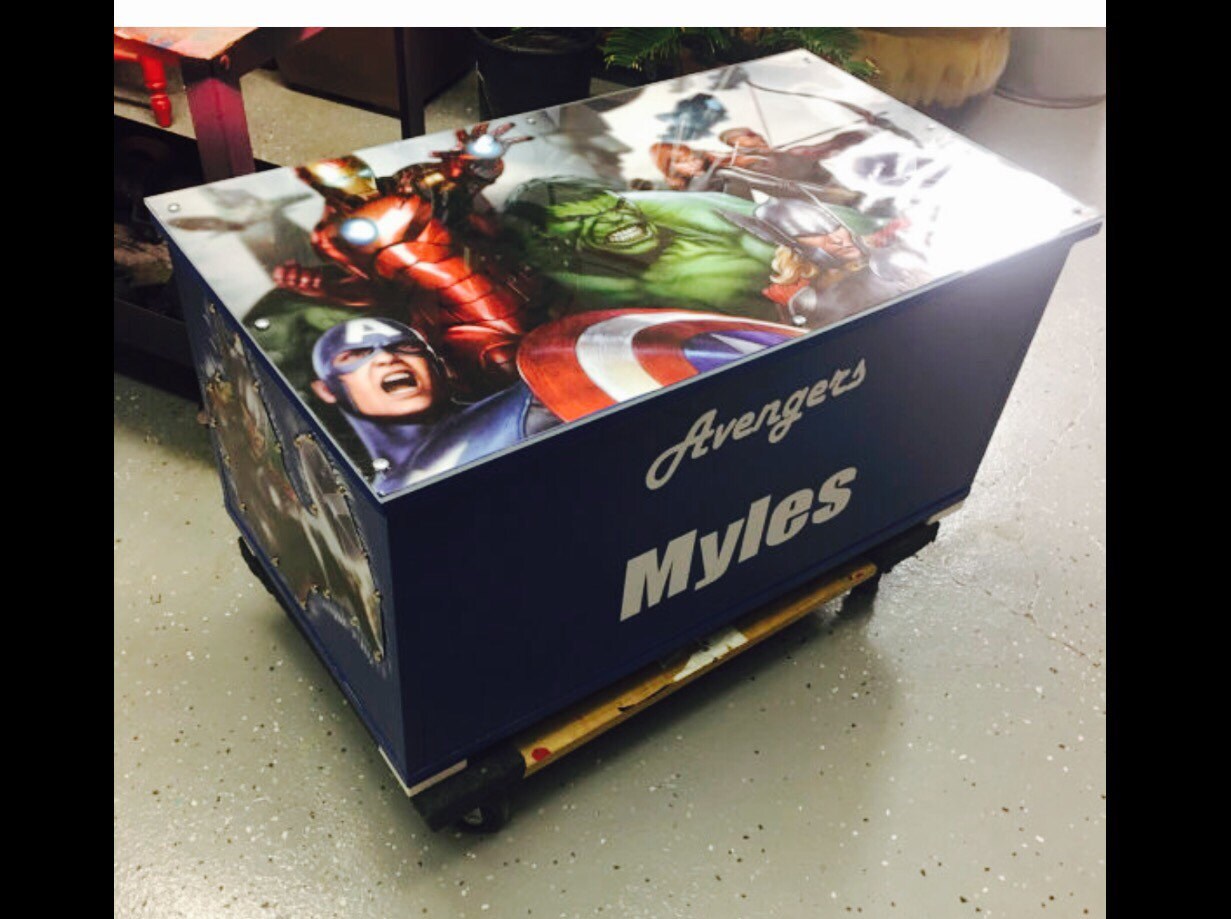 Superhero toy box discount