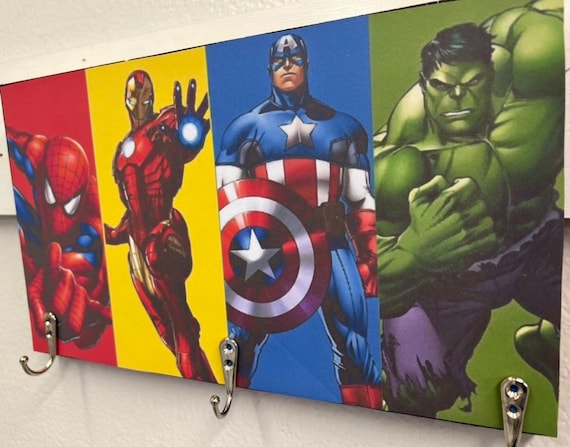 Super Hero Decor Super Heros Kids Towel Racks Kids Towel