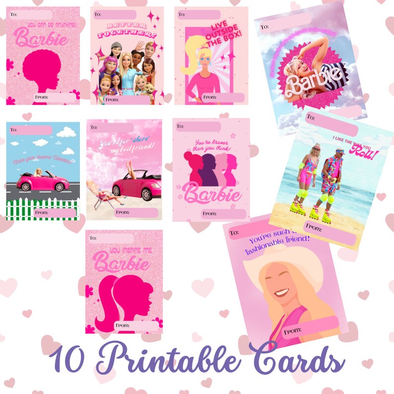 Barbie, Barbie Movie Printable Valentines for Kids, School, Valentine ...