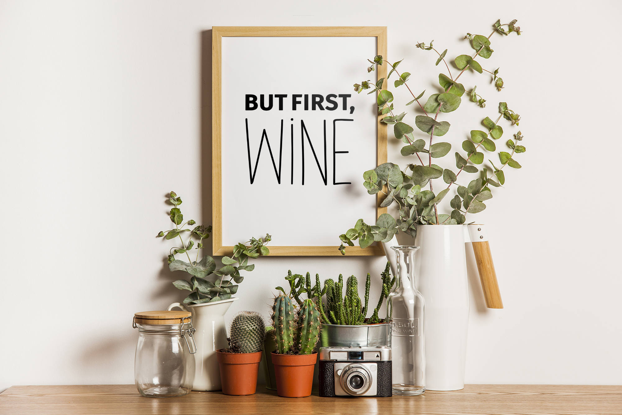 But first wine Funny wall art Kitchen print Wine print | Etsy