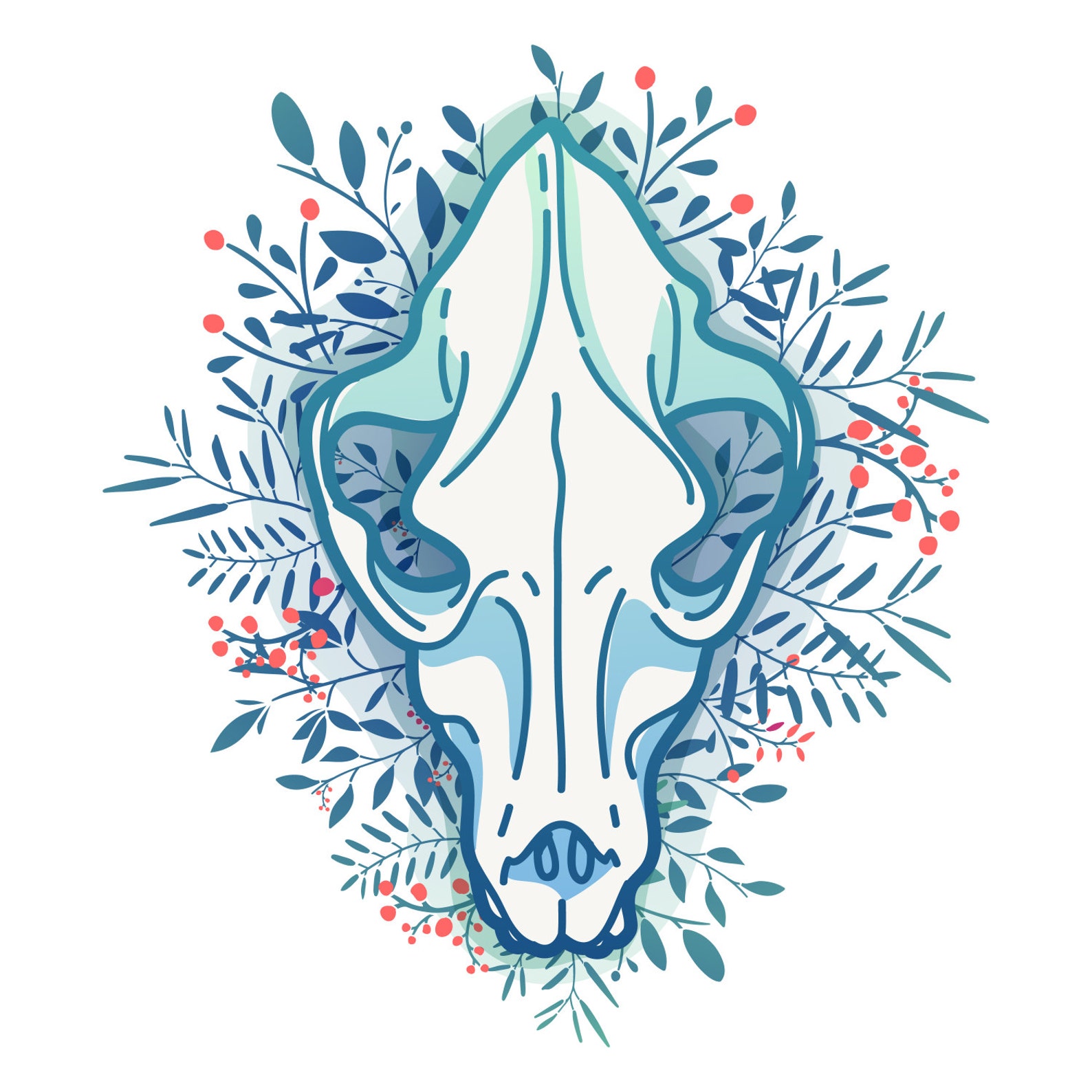 Animal skull art Skull print Dog skull Skull decor Wall Etsy