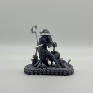 Dragon Crown Sorceress, custom resin model with skull head base