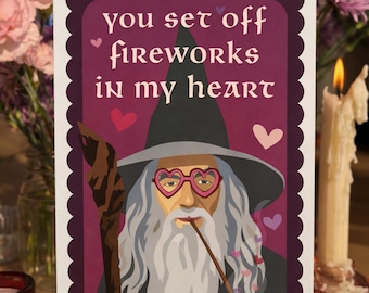 Carte Gandalf | LOTR Saint-Valentin | Carte d'anniversaire du Seigneur des anneaux
