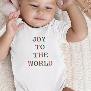 Joy to the World Onesie | Christmas Onesie | Christmas Baby Outfit | Minimalist Onesie | Minimalist Christmas Onesie Baby&#39;s First Christmas