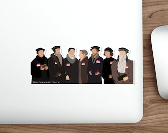 Etiqueta engomada de la reforma impermeable / Etiqueta engomada de Martin Luther / Etiqueta engomada de John Calvin / Etiqueta engomada de 95 tesis / Etiqueta engomada de 1517 / Etiqueta engomada de la teología reformada