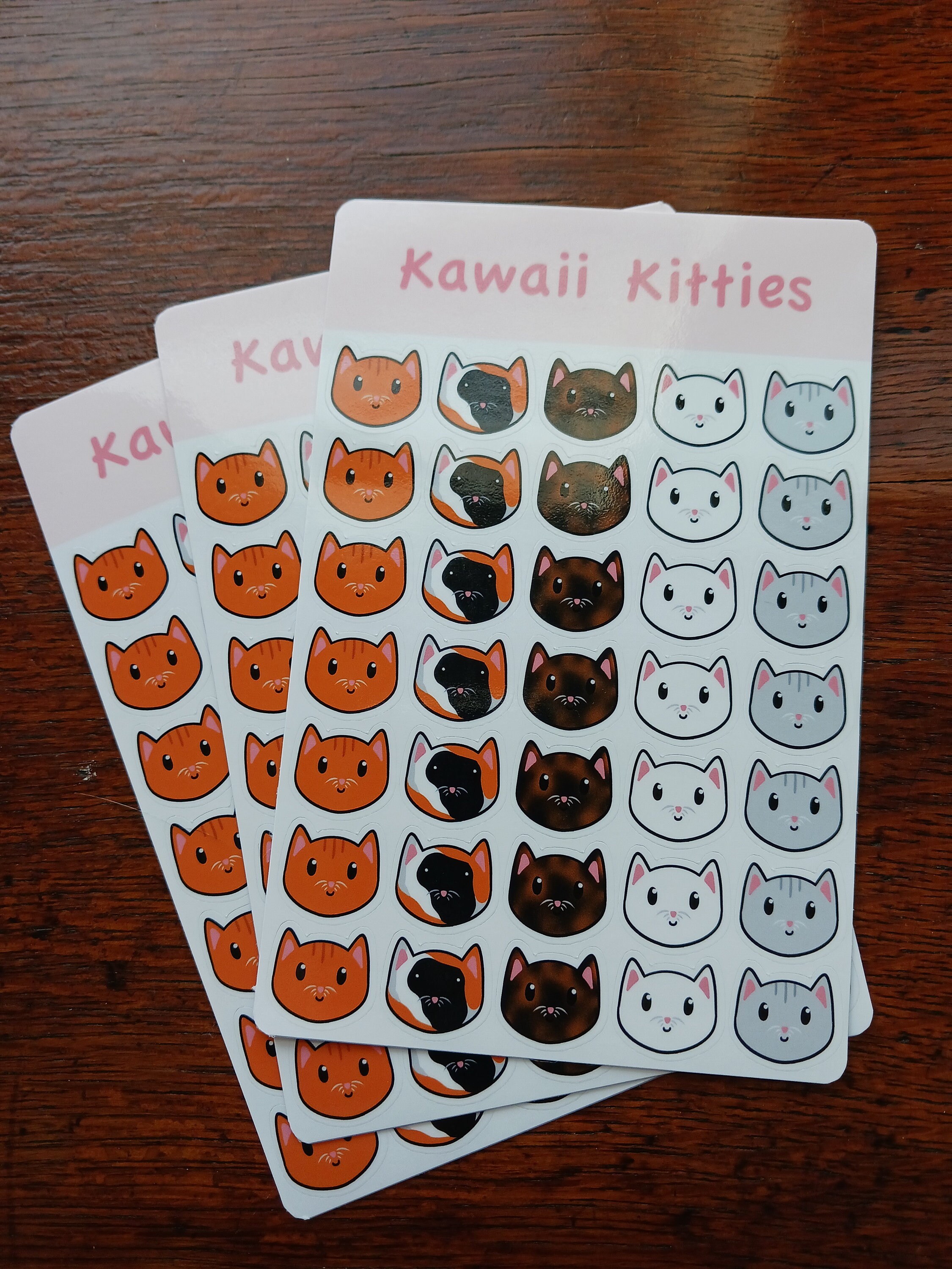 Kawaii Kitties Sticker Sheet | Cat Sticker Sheet Planner Journal ...