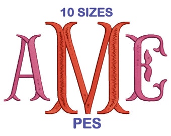 Download Fishtail Monogram Embroidery Font Set - 10 Size - PES ...