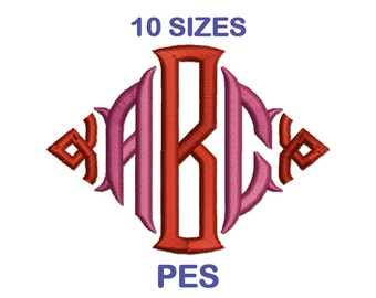 Rose Thorn Circle Monogram Embroidery Font - 10 Size - PES Embroidery Alphabet - Embroidery Letters - Machine Embroidery Designs Patterns