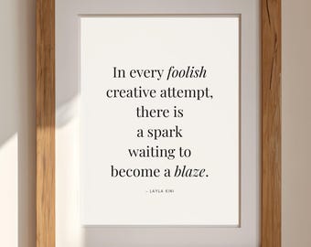 A Creative Spark | Modern Inspiring Quote Office & Home Decor (Digital Print)