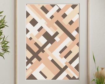 Neutral Geometric Abstract Print | Modern Minimalist Wall Art (Digital Download)