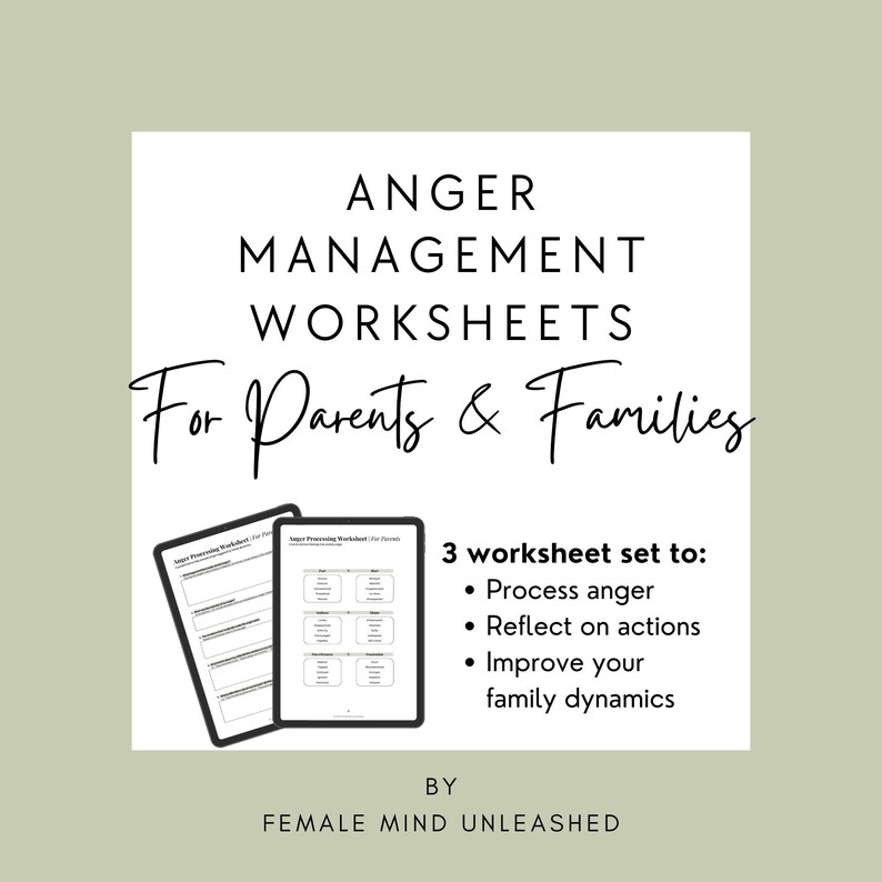 Parents Anger Management Worksheets | Family Conflict Tool | Emotional ...