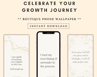 Personal Growth Affirmations | Trust The Process Motivating Phone Wallpaper (Digital Download)