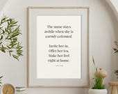 Welcome The Muse Quote Print | Minimalist Typography Art (Digital Print)