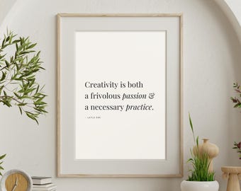 Inspirational Quote Print | Befriend The Muse, Minimalist Art (Digital Print)