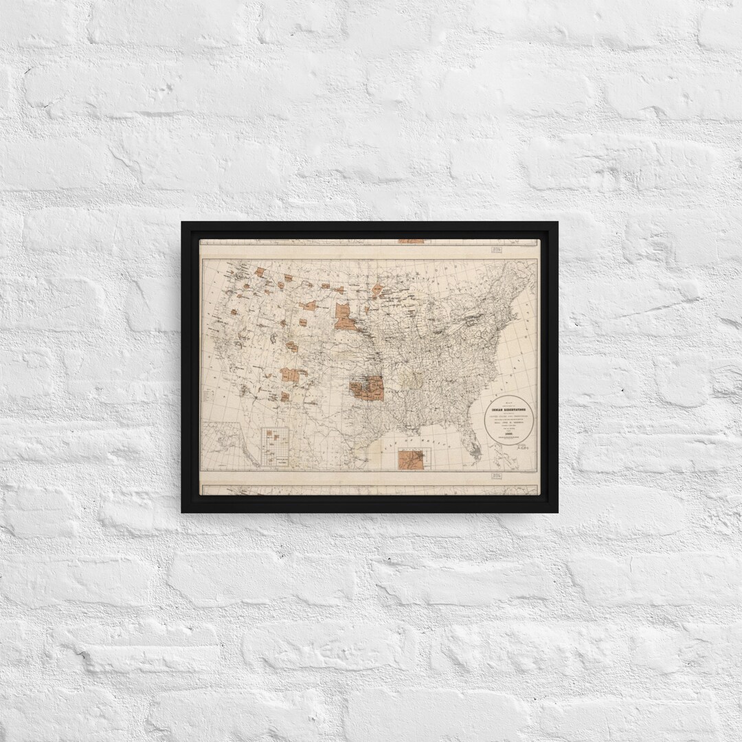 1888 Map of the Indian Reservations Within the United States and ...