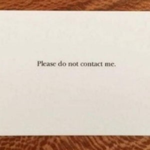 Por favor, não entre em contato comigo - Conjunto de cartões de visita Gag - 25 cartões de tamanho padrão