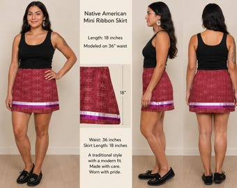 Wabanaki Double Curve Mini Ribbon Skirt | Custom Indigenous Fabric