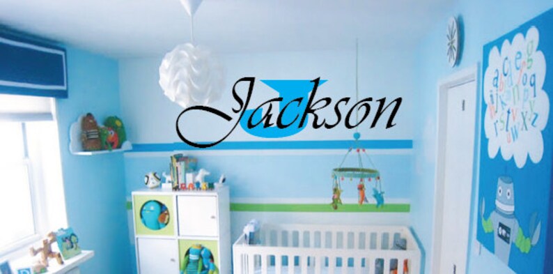 Baby Boy Nursery Wall Decal Custom Name /& Sizes