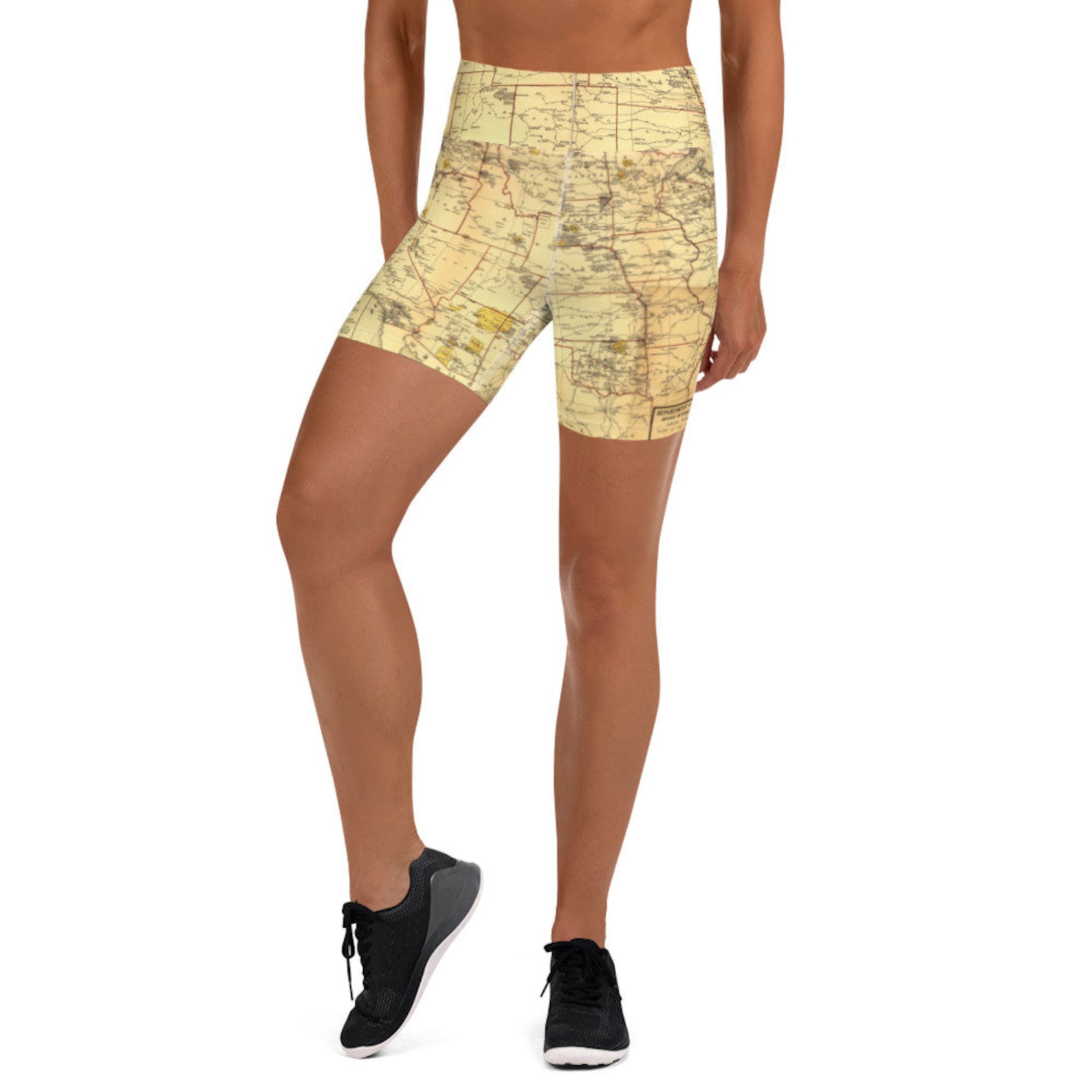 1923 Indian Reservations West of the Mississippi River Yoga Shorts - Etsy