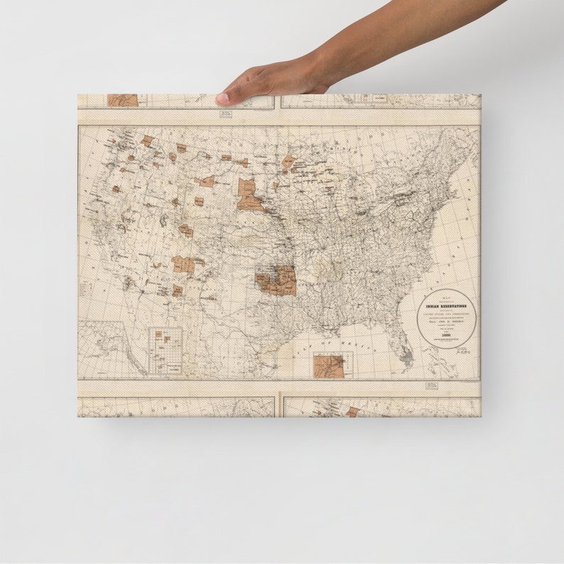 1888 Map of the Indian Reservations Within the United States and ...