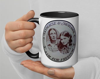 Skyhorse & Mohawk American Indian Movement Vintage Mug with Color Inside