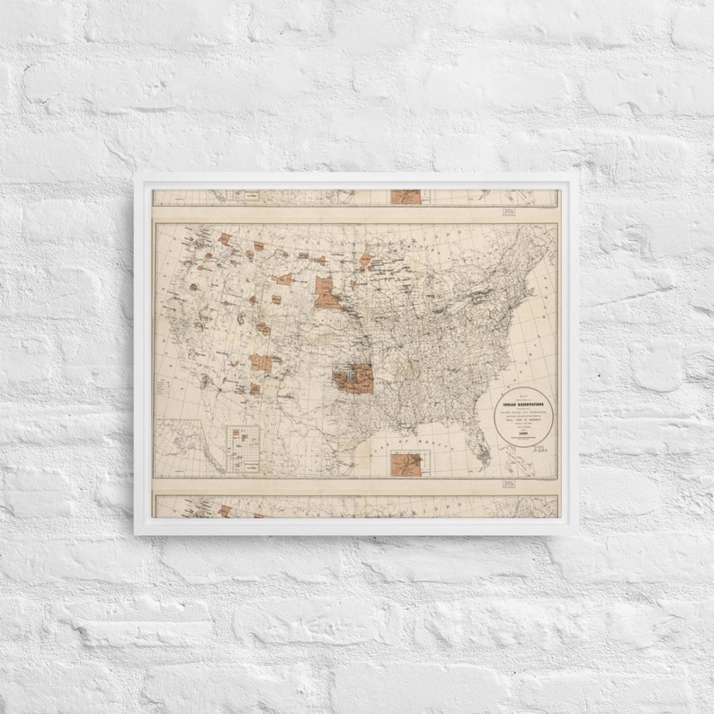 1888 Map of the Indian Reservations Within the United States and ...