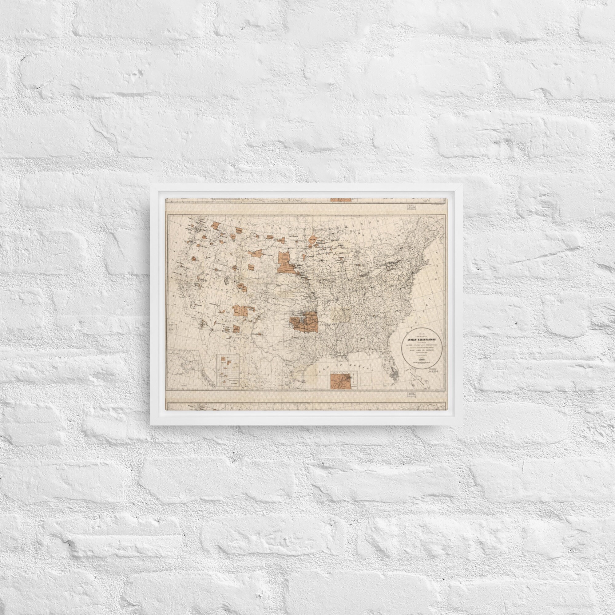 1888 Map of the Indian Reservations Within the United States and ...
