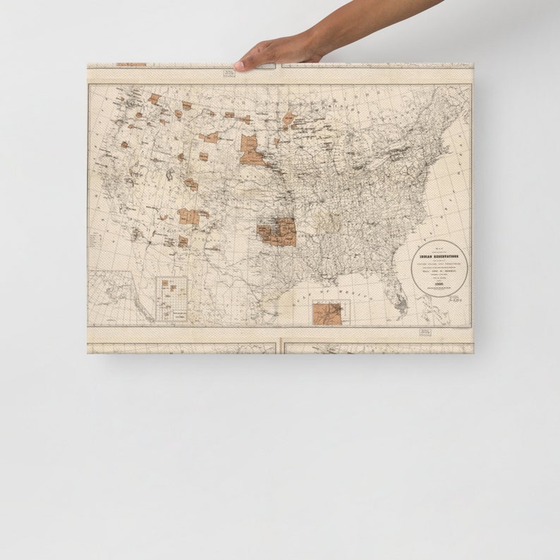1888 Map of the Indian Reservations Within the United States and ...