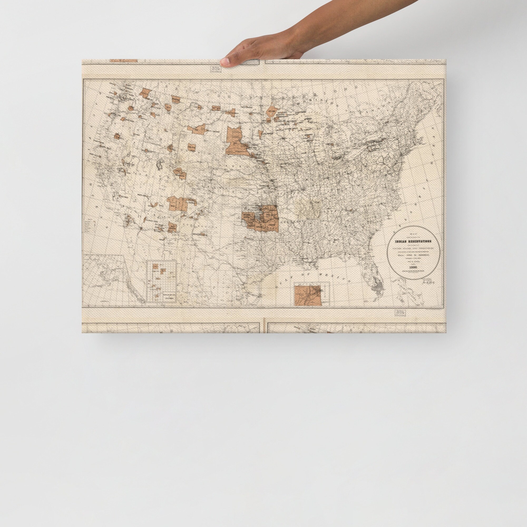 1888 Map of the Indian Reservations Within the United States and ...