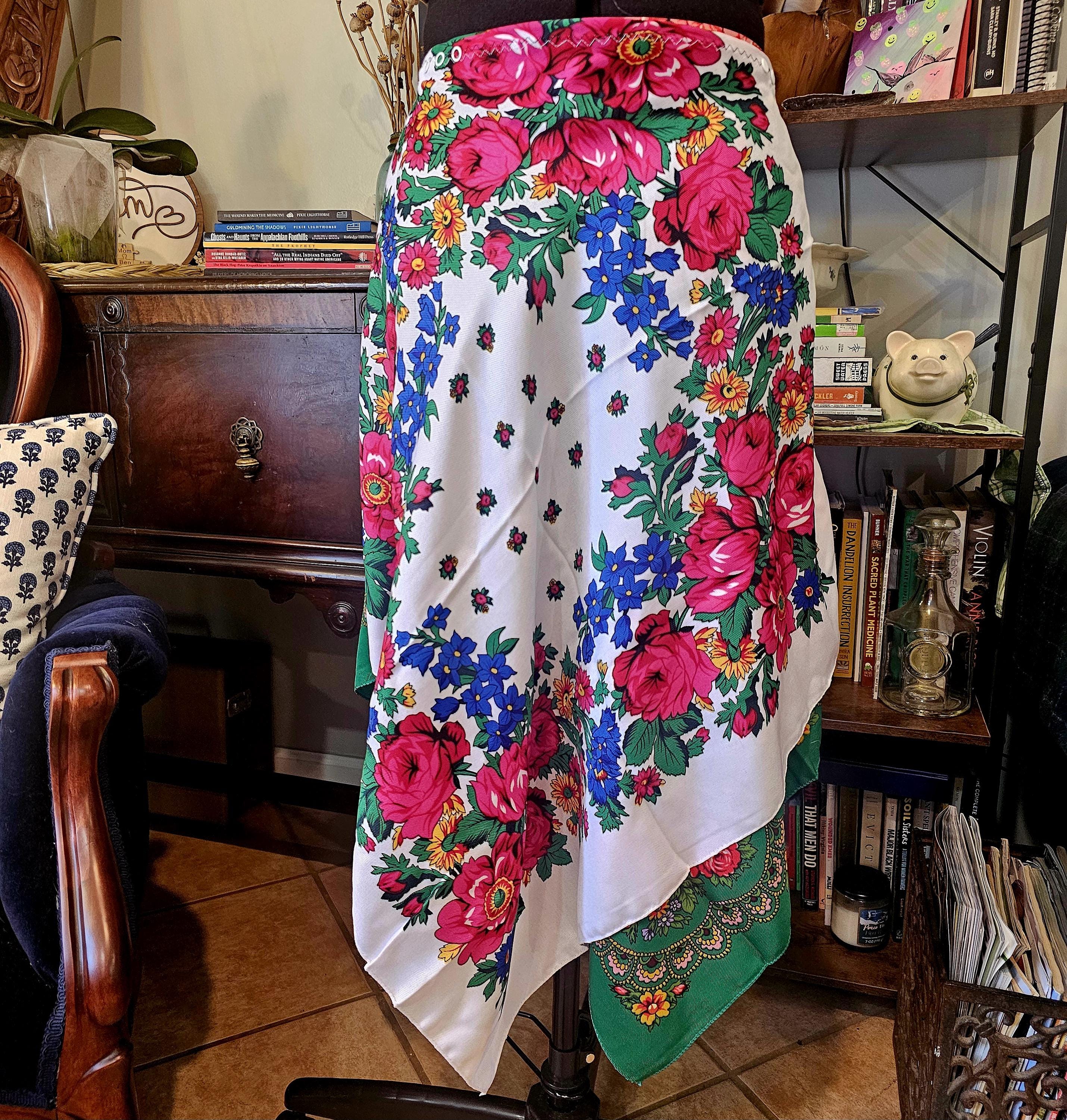 Custom Large 12 Waist 32-34 Green Kokum Scarf Pattern